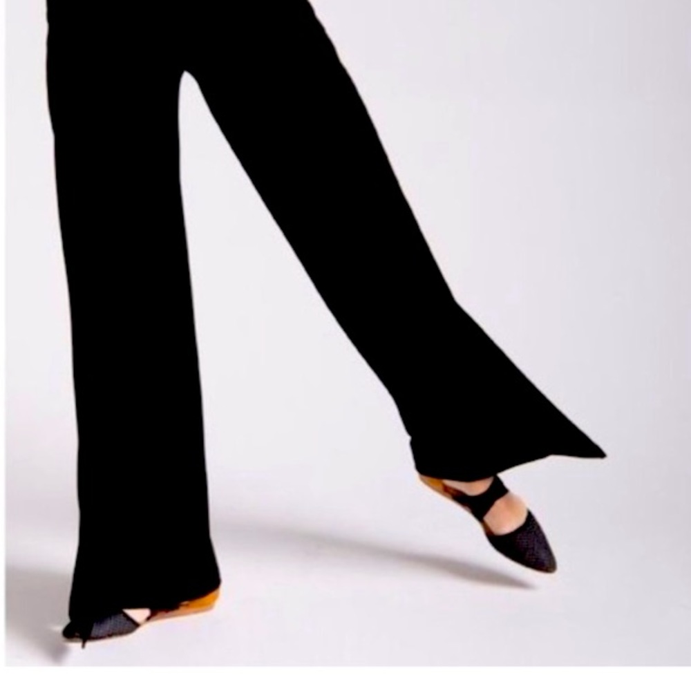Betabrand Wide Leg A-Line Black Dress Pant Yoga Pants Size L